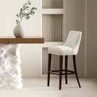 Manhattan Comfort - Beever tabouret de bar moderne en chenille 48 cm rembourré - crème-Revêtement en chenille luxueuse avec rembourrage en mousse