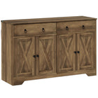 HOMCOM 47.6" L Sideboard Buffet Cabinet with Storage - Tan-Large storage space with two cabinets and two drawers for holding daily supplies