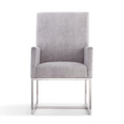 Manhattan Comfort - Chaise de salle à manger moderne Element 60,3 cm en velours gris-Conception à dossier serré