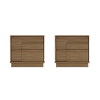Manhattan Comfort Horizon 21.7" Modern Nightstand 2-Piece Set - Maple-Modern Nightstand for Bedroom and Living Room Use. Set of 2