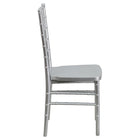 Flash Furniture - Chaise empilable Chiavari série Hercule PREMIUM en résine, argent (LESILVER)-S'empile jusqu'à 8 chaises