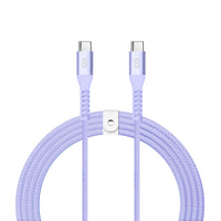 LOGiiX Vibrance Braid 1.2M USB-C to USB-C - Lavender-1.2M (*3.94 ft) USB-C to USB-C cable to charge & sync USB-C devices