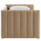 Modway Veyla Channel Tufted Performance Velvet Twin Daybed with Trundle - Taupe-9