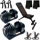 MotionGrey Adjustable Dumbbells 10-90 lb with High Strength Hand Grip & Workout Bench Equipment with Jumping Rope and Anti-Slip Barbell Metal Hand Set-Heavy-Duty Full Home Gym: Includes 10-90LB adjustable dumbbells and a multi-position bench for serious strength training at home