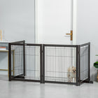 PawHut - Clôture pour animaux en bois avec pieds de support - café-Idéal pour les portes, couloirs, chambres et escaliers 
