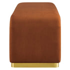 Modway Koda Performance Velvet Waterfall Long Bench - Brass/Rust-Metal Base