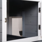 PawHut 2-Tier Wooden Rabbit Hutch with Ramp and Outdoor Run - Grey-Suitable FOR rabbits,guineas pigs AND other SMALL animals