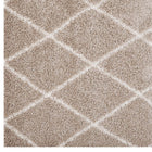 Modway - Toryn Réseau en losange Tapis 5 pi l x 8 pi L Shag Area - Beige et ivoire-Résistant aux taches / Facile à nettoyer