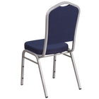 Flash Furniture HERCULES Series Crown Back Stacking Banquet Chairs in Navy Fabric with Silver Frame - 4 Pack-Navy Fabric Upholstery