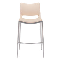 Zuo Ace Barstool - Light Pink/Silver - Set of 2-Plush and durable faux leather fabric