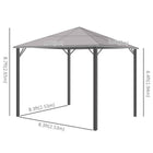 Outsunny - Gazebo de patio en aluminium avec toit dur en polycarbonate - gris- Toit rigide en polycarbonate pour protéger l'intérieur du soleil ou des UV 