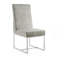 Manhattan Comfort - Chaise de salle à manger moderne Element 19,68 po en velours capitonné - Acier-Chaise de salle à manger moderne parfaite pour la salle à manger et comme accent dans le salon
