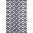 Modway Cerelia Moroccan Trellis Indoor/Outdoor Area Rug - 8 ft W x 10 ft L - Blue/Beige-Moroccan Trellis Area Rug