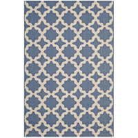 Modway Cerelia Moroccan Trellis Indoor/Outdoor Area Rug - 8 ft W x 10 ft L - Blue/Beige-Moroccan Trellis Area Rug
