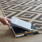 Modway Jagged Geometric Diamond Trellis Indoor/Outdoor Area Rug - 5 ft W x 8 ft L - Grey/Beige-100% Soft Polypropylene