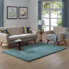 Modway Enyssa Solid Shag Area Rug - 5 ft W x 8 ft L - Aqua Blue/Ivory-Shag Weave Of Approx. 2 Inches