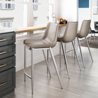 Zuo Magnus Counter Stool - Brown/Silver - Set of 2-Assembly required
