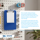 Davis Group - Planchettes à pince en plastique, format lettre, 9 po l x 12 po H – Bleues - 6 par paquet-Clip de levier