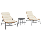 Manhattan Comfort Sunset Modern 3-Piece Patio Conversation Set - Cream-Seat Height Measures: 13.38 in
