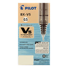 Pilot Hi-Tecpoint V5 Rollerball Pens – 0.5mm – Red – 12 Pack  -Carbon-alloy ball and stainless steel pipe
