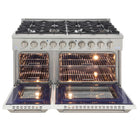 Kucht 48" KNG Series Pro Style Natural Gas Range - Stainless Steel/White-Electronic ignition with auto re-ignition reduces the risk of gas leaks for enhanced safety