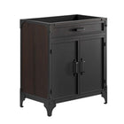 Modway Steamforge 30" Bathroom Vanity Cabinet - Black/Walnut-Industrial Modern Bathroom Vanity