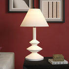 Hudson&Canal - Lampe triple gour Abilene de 71 cm de haut avec abat-jour en tissu - Blanc mat/blanc-Comprend un cordon noir de 6 pieds et fonctionne avec un interrupteur rotatif marche/arrêt