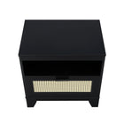 Manhattan Comfort Sheridan 21.63" Mid-Century Modern Nightstand - Black-15.55" L x 21.63" W x 21.63" H