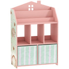 Qaba - Bibliothèque pour enfants avec rangement pour jouets, présentoir à livres, étagères et tiroirs en tissu - rose-Comprend un présentoir à livres, des étagères et des tiroirs, facilitant l'organisation des jouets et des livres  
