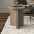 Hudson&Canal Anders 20"W Round Side Table - Antiqued Grey Oak-Product Dimensions: 20" L x 20" W x 22" H