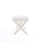 Manhattan Comfort - Abigail banc ottoman tapissé en velours style milieu du siècle 42,12" - crème-Livré chez vous entièrement assemblé ! Aucun assemblage requis