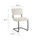 Modway Parity Boucle Dining Side Chairs - Black/Ivory - 2 Pack-Channel Tufted