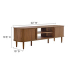 Modway Contour 63" Wood TV Stand - Walnut-Supports TVs up to 70"