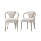 Manhattan Comfort - Lot de 2 fauteuils de salle à manger Palmer 58 cm style mid-century modern, revêtement en tweed ivoire-Fauteuils d’appoint style milieu du siècle pour salon usage Lot de 2