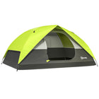 Outsunny - Tente de camping 3-4 personnes avec fenêtre en maille, crochet, poches de rangement, accès pour câble électrique, vert vif-Peut accueillir confortablement quatre personnes assises ou trois personnes allongées, avec sac de transport