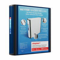 Staples Better Binder - 2" - Blue-Longer lasting, easier to use
