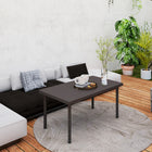 Outsunny Metal Patio Coffee Table - Brown-Foot pads prevent floor damage from scratches 