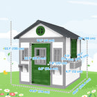 Outsunny - maisonnette de jeu extérieure en bois pour enfants ou poulailler avec porte, fenêtres, bacs à fleurs - blanc-Bois de sapin massif pour une utilisation en extérieur 