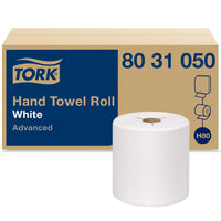Tork - ADV Serviette à mains en rouleau rigide, blanc - 6 paquets-Son"uvoir d'absorbtion eleve permet de secher efficacement les mains et il faut moins de serviettes à chaque usage.
