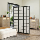 HOMCOM 3 Panel Freestanding Room Divider for Bedroom - Black-Three panels allow for smooth, unidirectional folding as needed 
