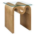 Modway - Ondine Plateau en verre Table d’appoint - Naturel-Forme ondulatoire unique