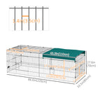 PawHut Small Animal Cage - 87" x 34" x 28" - Green-Ground nails to fix the cage ensure the pet's safety and prevent escape 