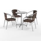 Flash Furniture – Table ronde de 23,5 po en aluminium avec 4 sièges en rotin, intérieur/extérieur (TLH24RD020CHR4)-Aluminium/aluminium, plastique, rotin, acier inoxydable