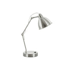 Monarch Specialties - Luminaire - 17 po H Lampe De Table - Port Usb Inclus - Métal Nickelé - Abat-Jour En Nickel - Moderne-Cette lampe de table de style industriel à la mode, d'une hauteur de 17 pouces et d'une finition moderne en métal nickelé, est dotée d'un bras flexible qui permet d'ajuster et de diriger l'éclairage où vous en avez besoin