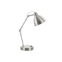 Monarch Specialties - Luminaire - 17 po H Lampe De Table - Port Usb Inclus - Métal Nickelé - Abat-Jour En Nickel - Moderne-Cette lampe de table de style industriel à la mode, d'une hauteur de 17 pouces et d'une finition moderne en métal nickelé, est dotée d'un bras flexible qui permet d'ajuster et de diriger l'éclairage où vous en avez besoin