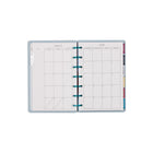 The Happy Planner 2026–2027 Mini Disc Bound Dated Planner - 7-1/2" x 6-11/16" - Abstract Expression-Features stunning artwork by abstract artist Amira Rahim on the covers and inside dividers 