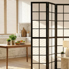 HOMCOM 4 Panel Freestanding Room Divider for Bedroom - Black-Materials: Pine Wood, Nonwoven Fabric 
