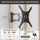 Mount-It! Full Motion Wall Mount for 23" - 55" TVs-Enjoy maximum viewing flexibility with a wide 180° swivel range