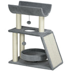 PawHut - Arbre à chat avec perchoir, poteaux à griffer en sisal, coussin, lit - balles suspendues-Le design multifonctionnel offre différents points de vue pour les chats curieux 