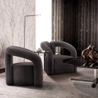 Manhattan Comfort - Darian fauteuil d’appoint moderne en bouclé 32,68" - noir - lot de 2-Cadre en bois de pin de haute qualité pour une durabilité accrue